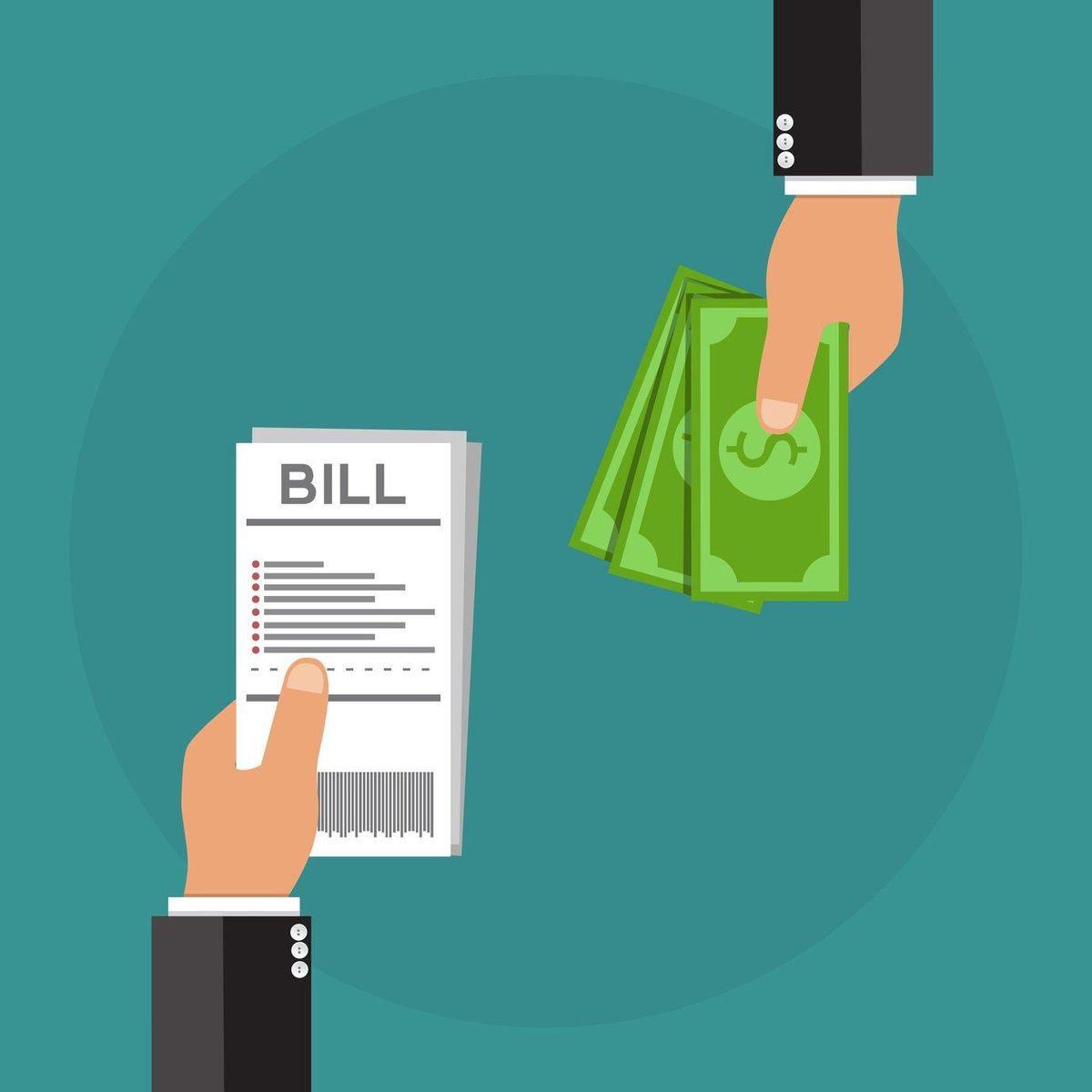 Customer paying a bill