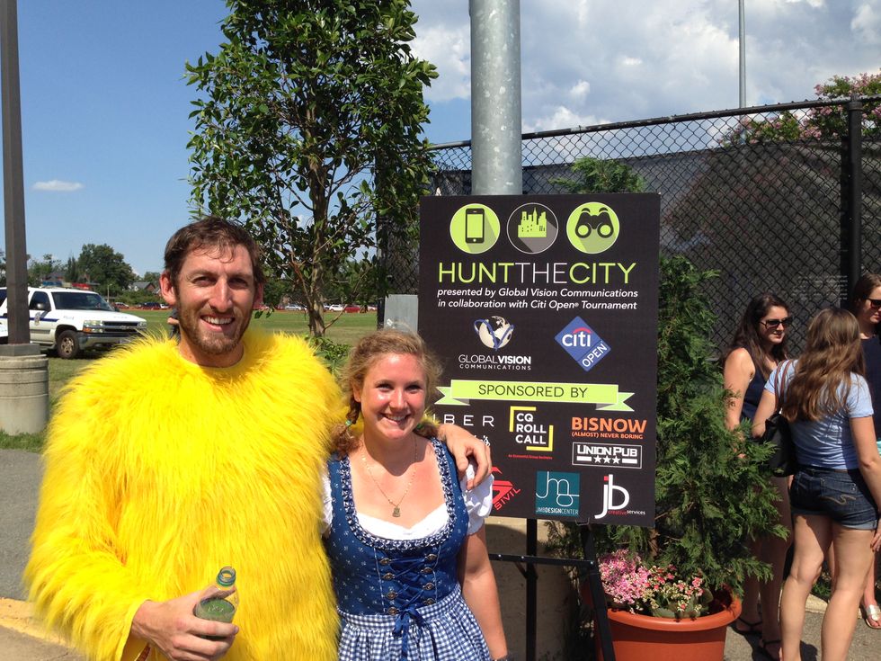 customers playing an outdoor game