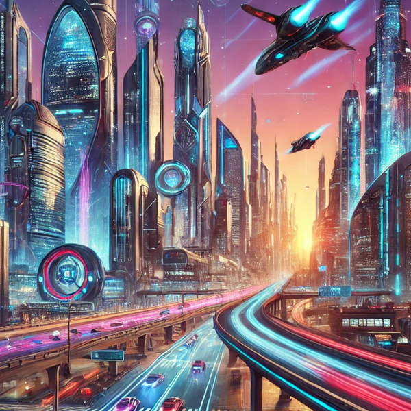 DALL-E generated image of a futuristic city