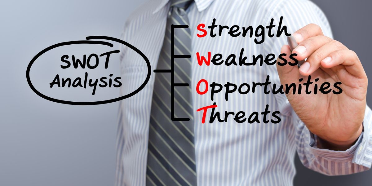 Doing a SWOT analysis as part of a competitor analysis