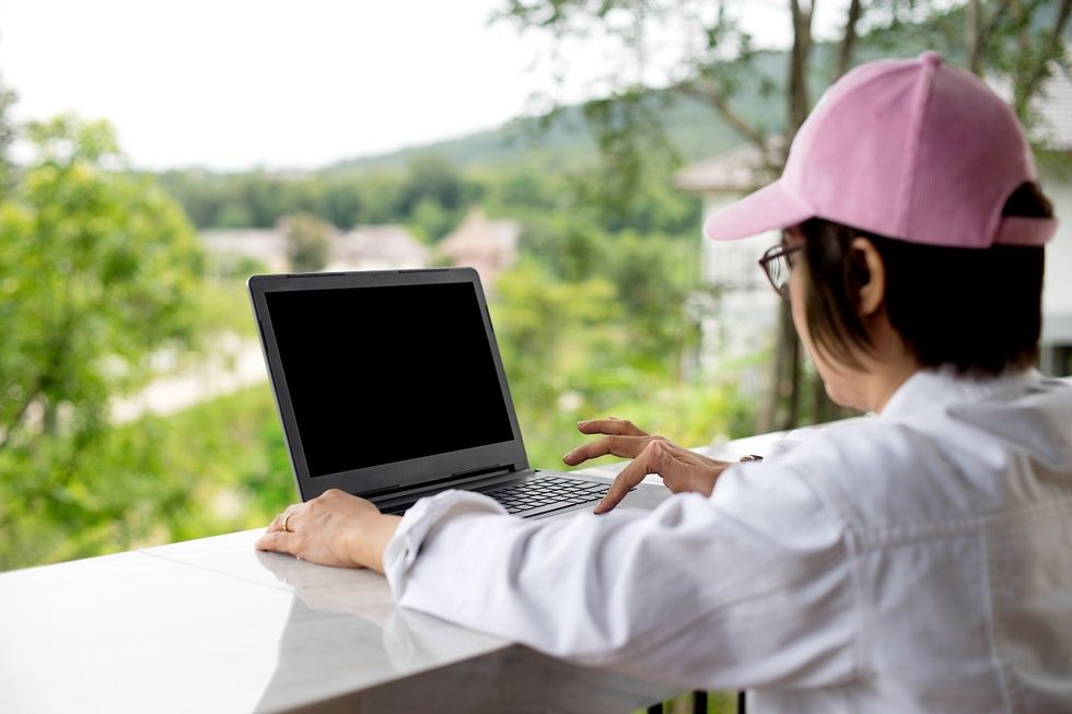 Employee working remotely as a digital nomad