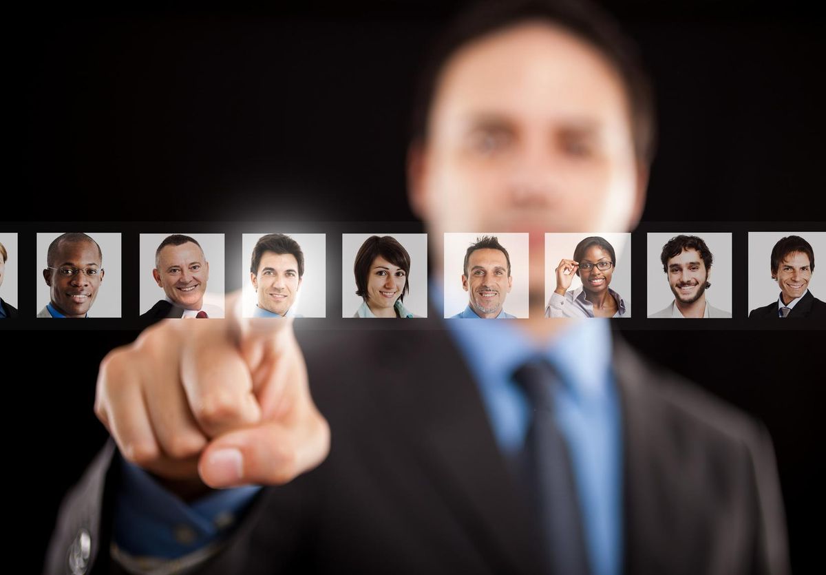 Employer choosing the right worker
