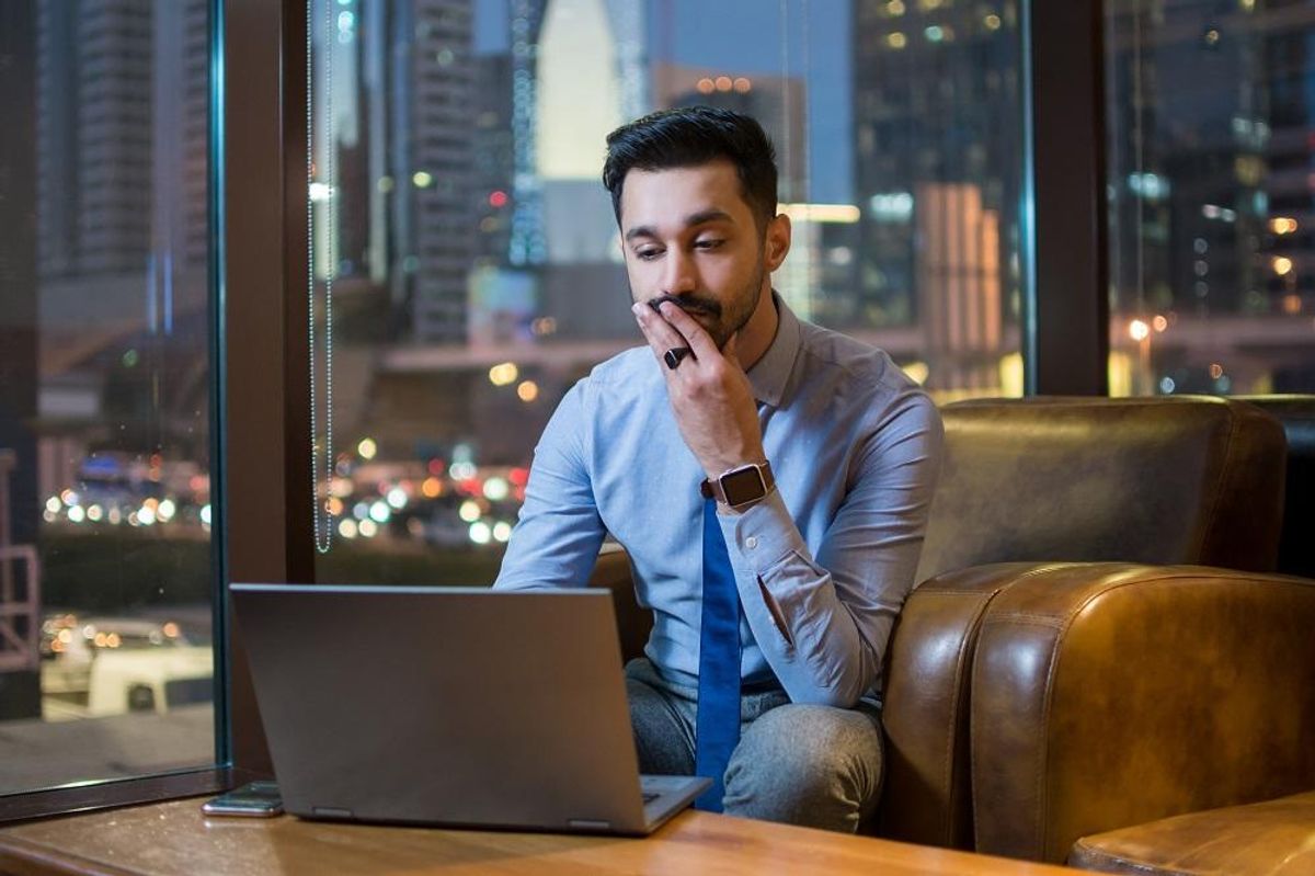Entrepreneur considering legal matters before starting a business
