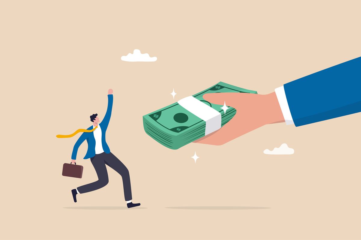 Entrepreneur getting grant money for his small business