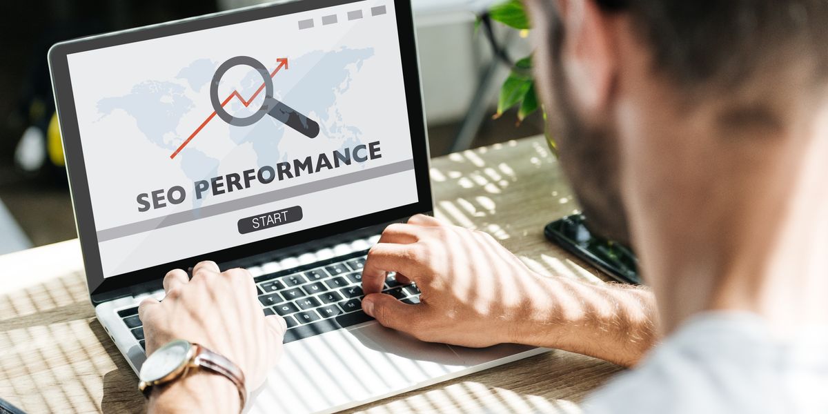 Entrepreneur measuring SEO and SEM performance of his startup
