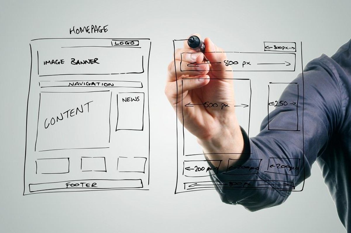 Entrepreneur optimizing his website's landing page to comply with ADA