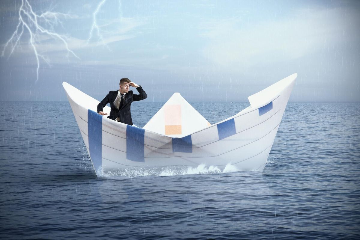 Escapes from crisis on a paper boat