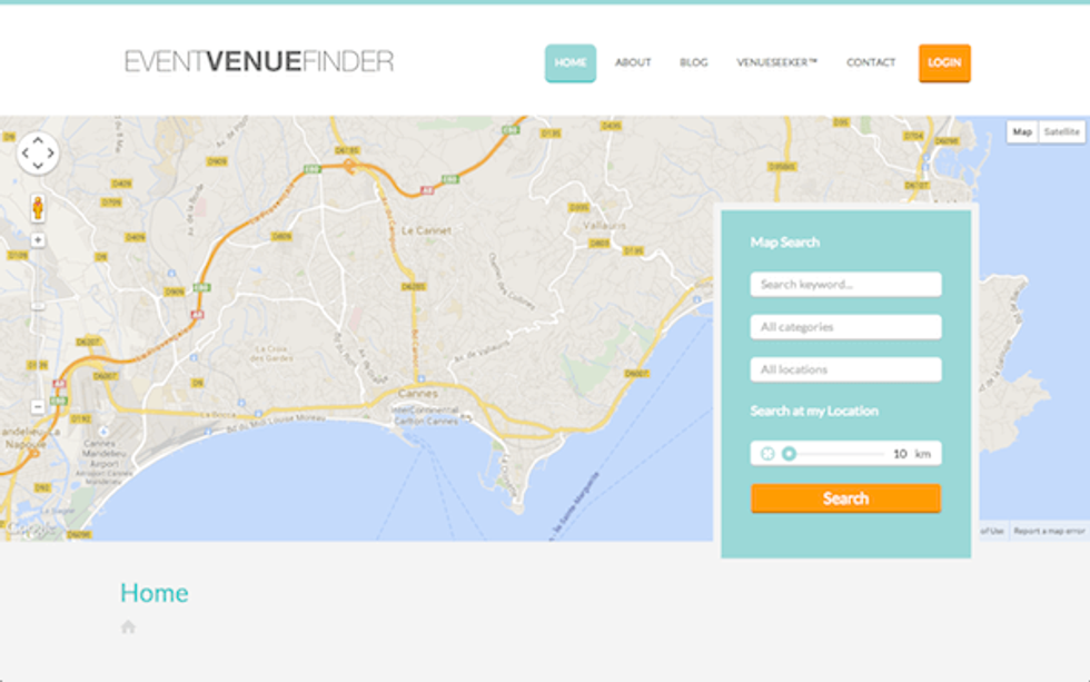 event venue finder screenshot