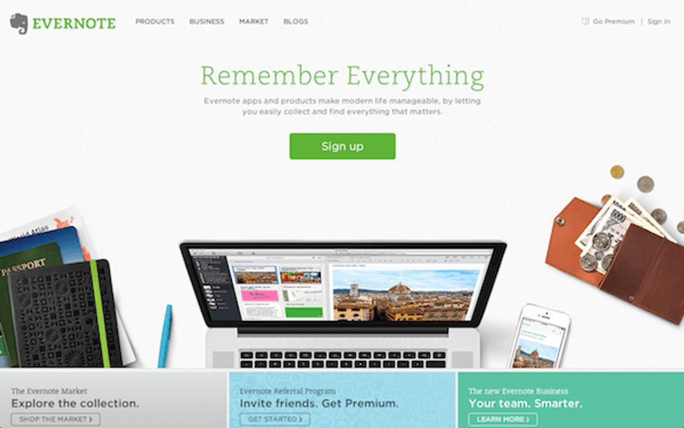 Evernote screenshot