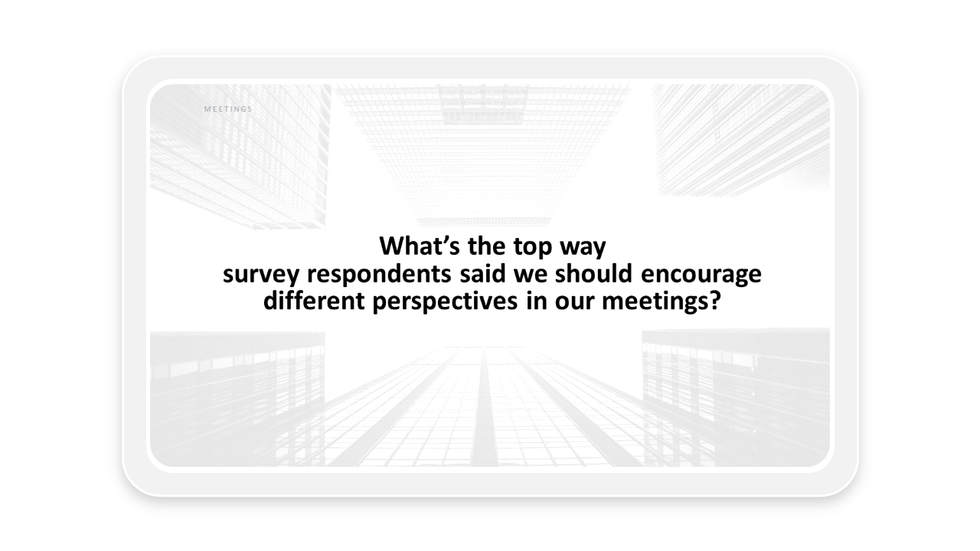 Example of an effective presentation slide with a question