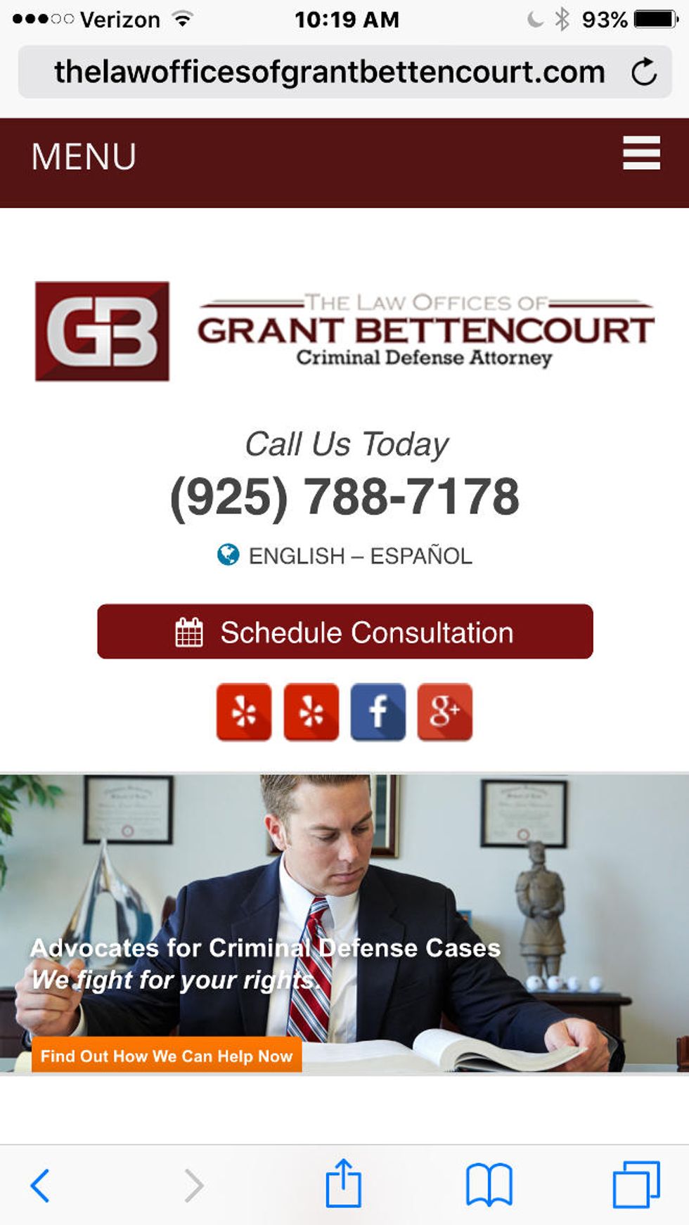 Example of how a properly coded mobile responsive site should appear.