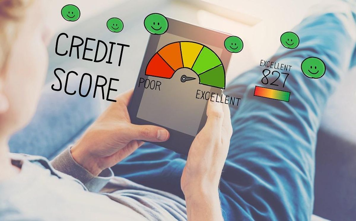 Excellent credit score concept