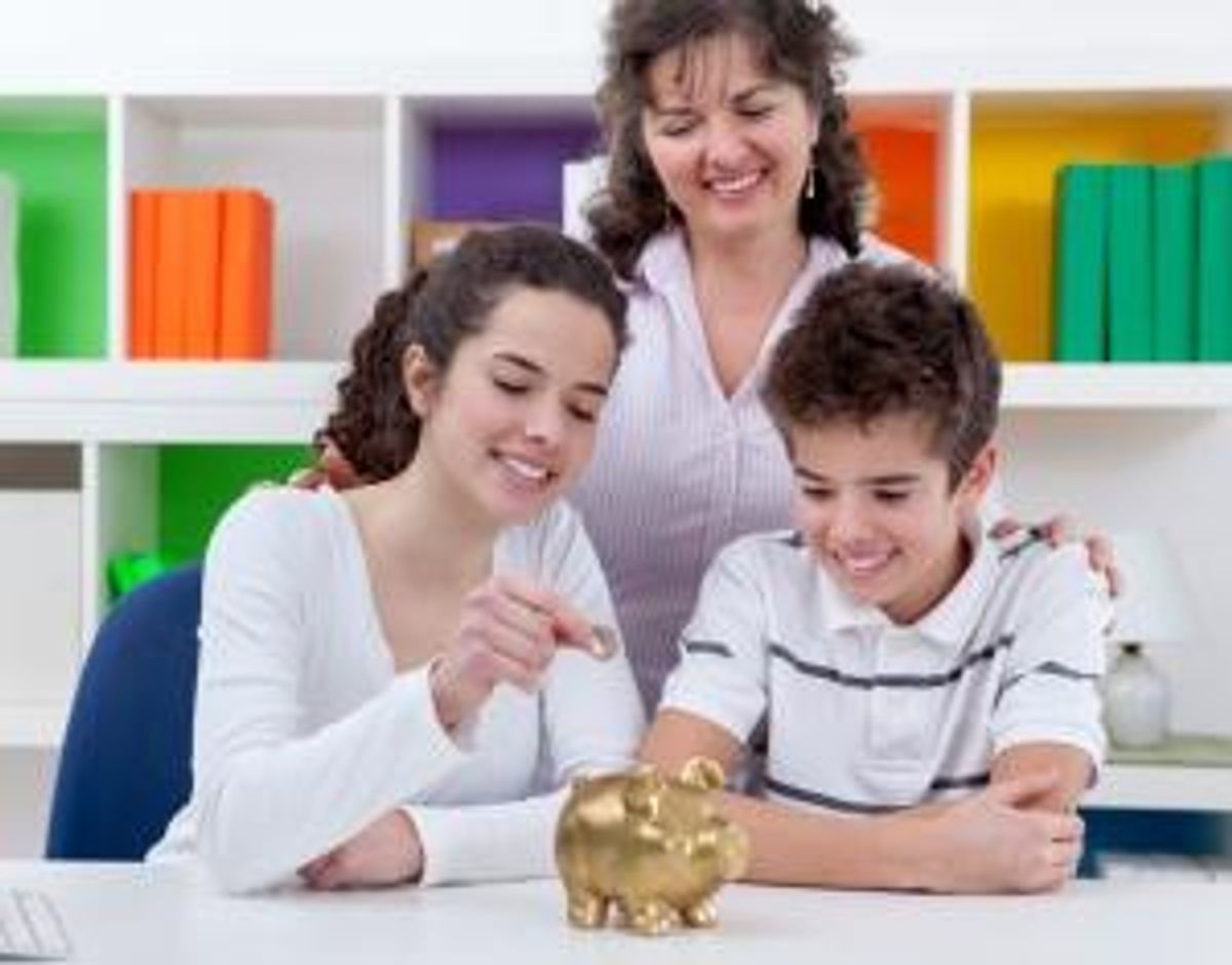 Family saving money