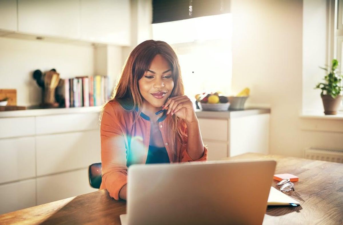 female entrepreneur in home office