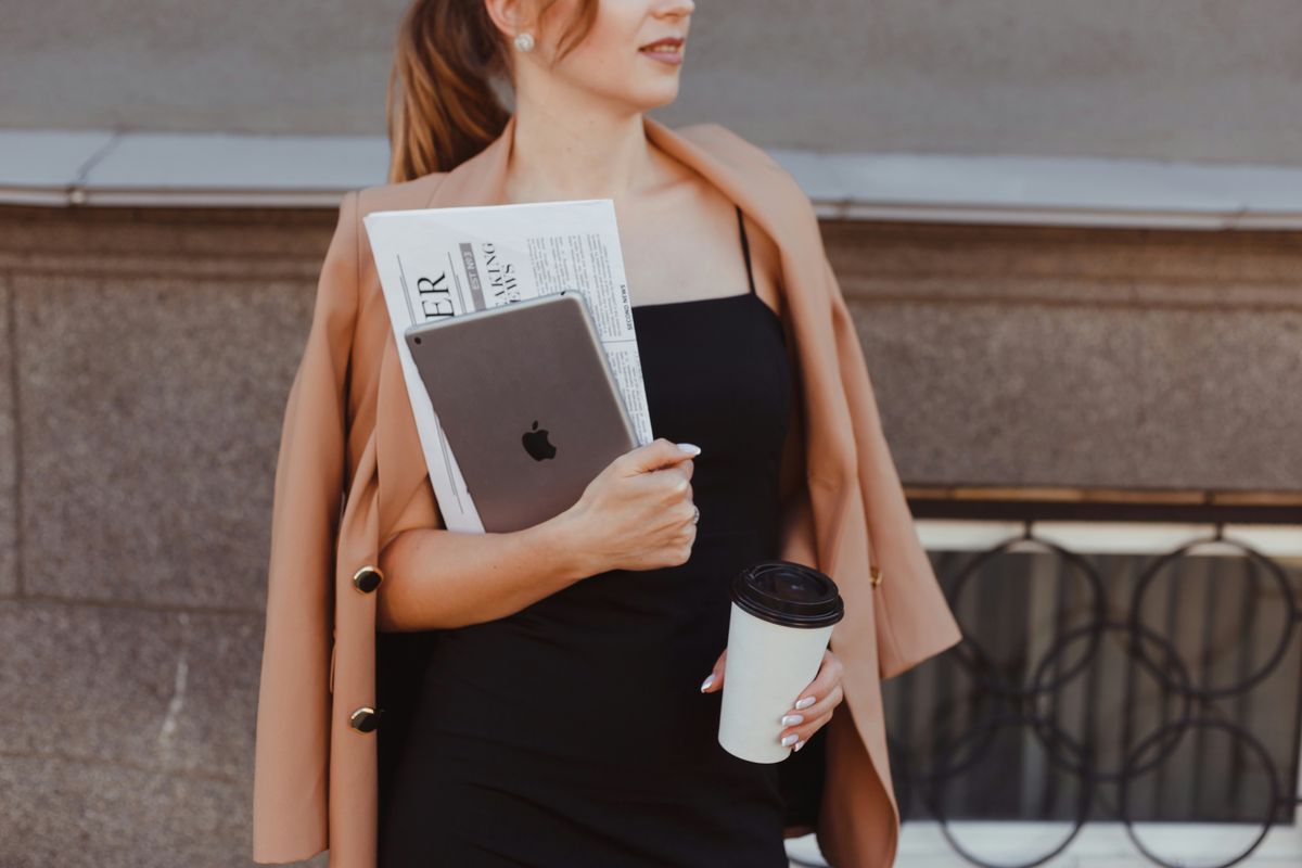 Female entrepreneur practicing self-care