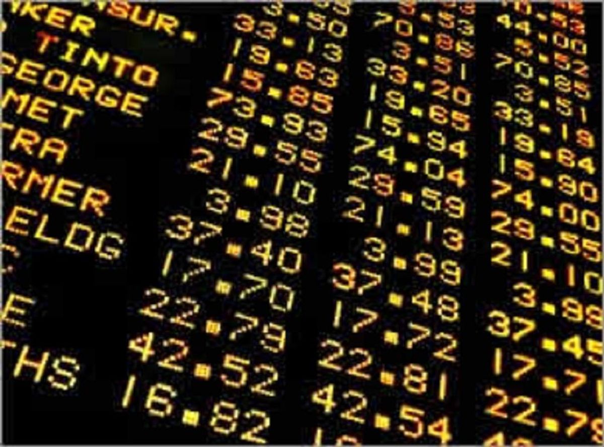 FINANCE: electronic sign displaying stock prices