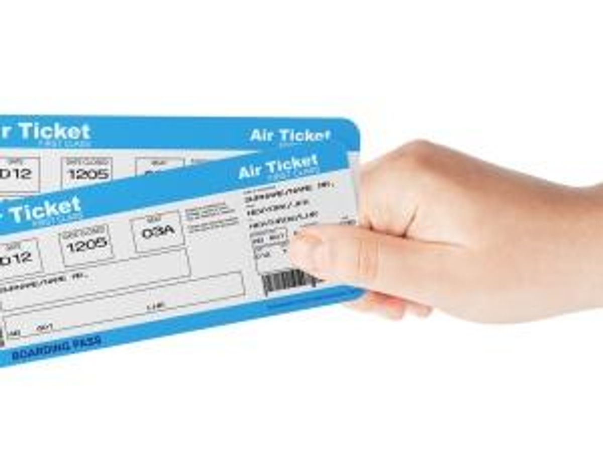 Fly air tickets holded by hand