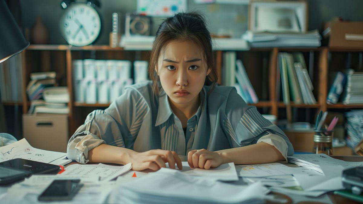 Frustrated businesswoman is tired of running her own business