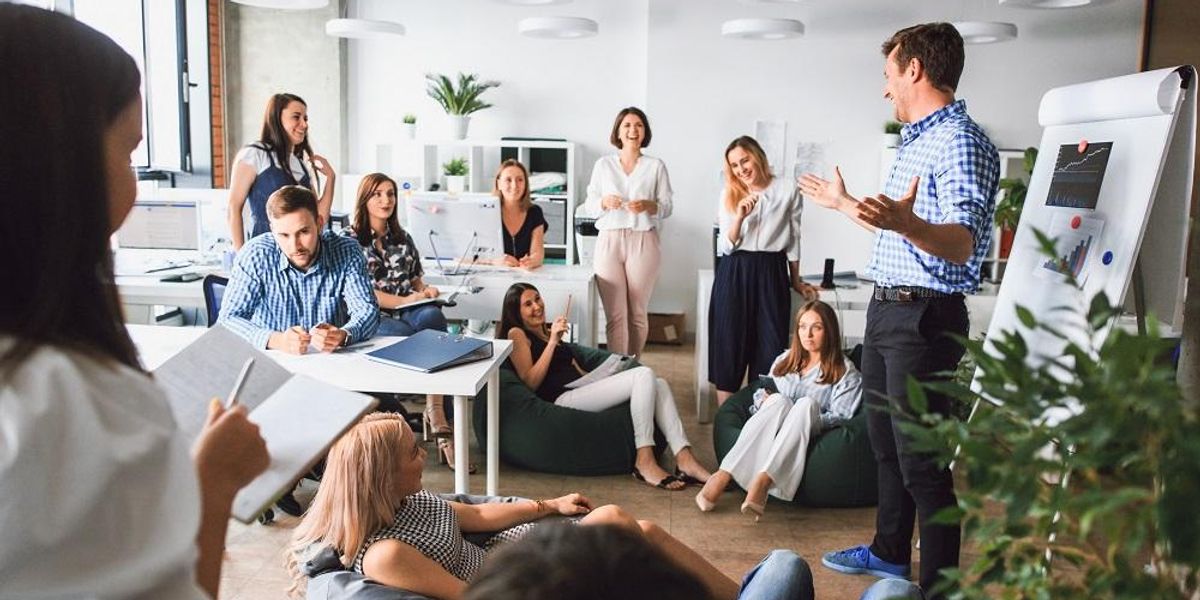 Giving updates to the team