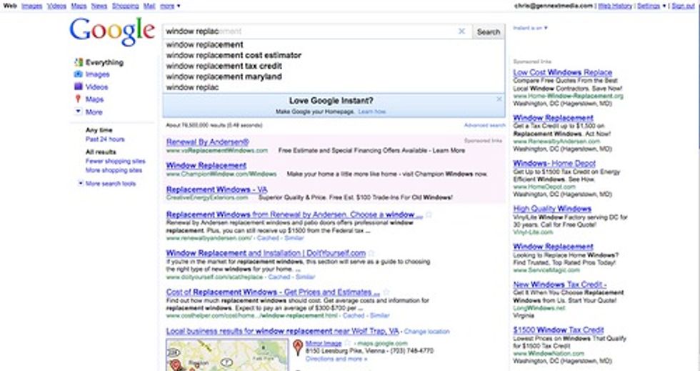 Google Instant Screen Shot