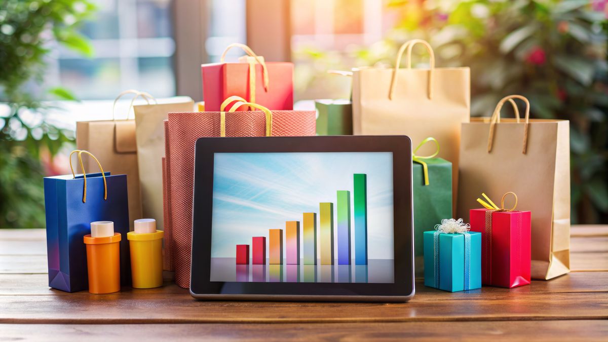 Graph of rising sales during the holidays