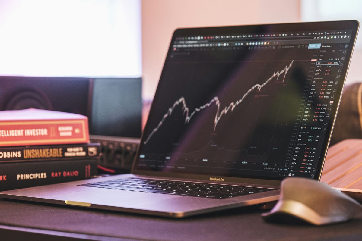Graph tracking value of shares of stock in a company