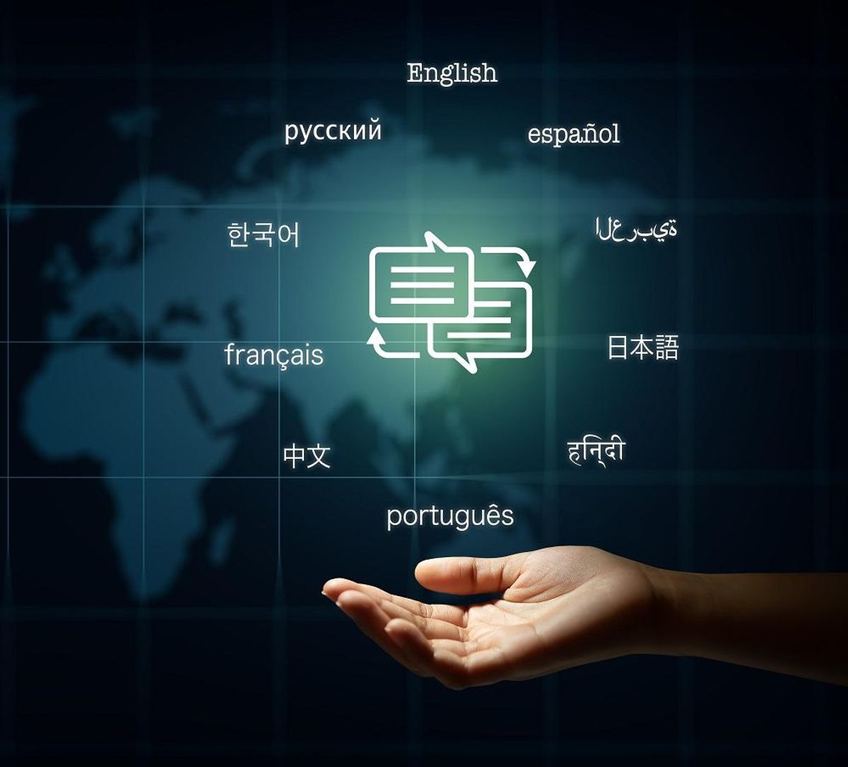 Hand with speech bubble