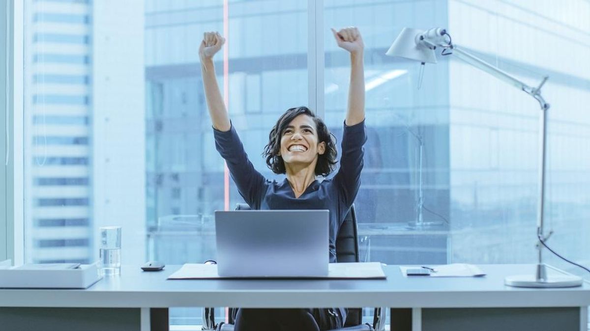Happy businesswoman