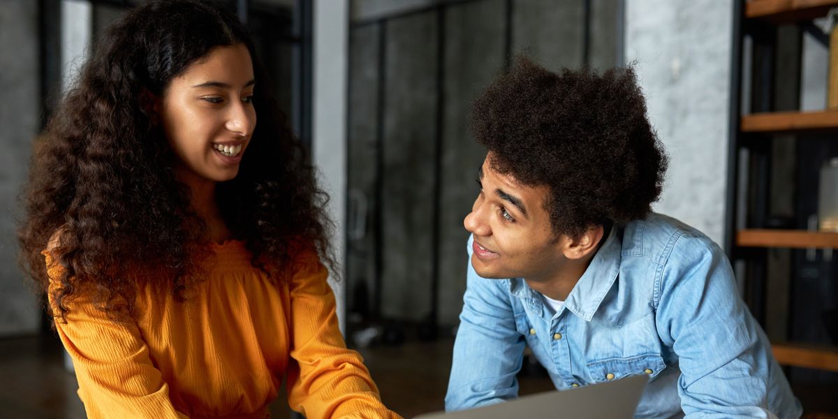 Happy co-workers with a healthy attachment style