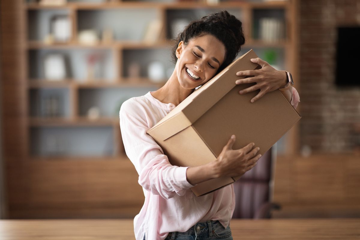 Happy customer trusts a small business