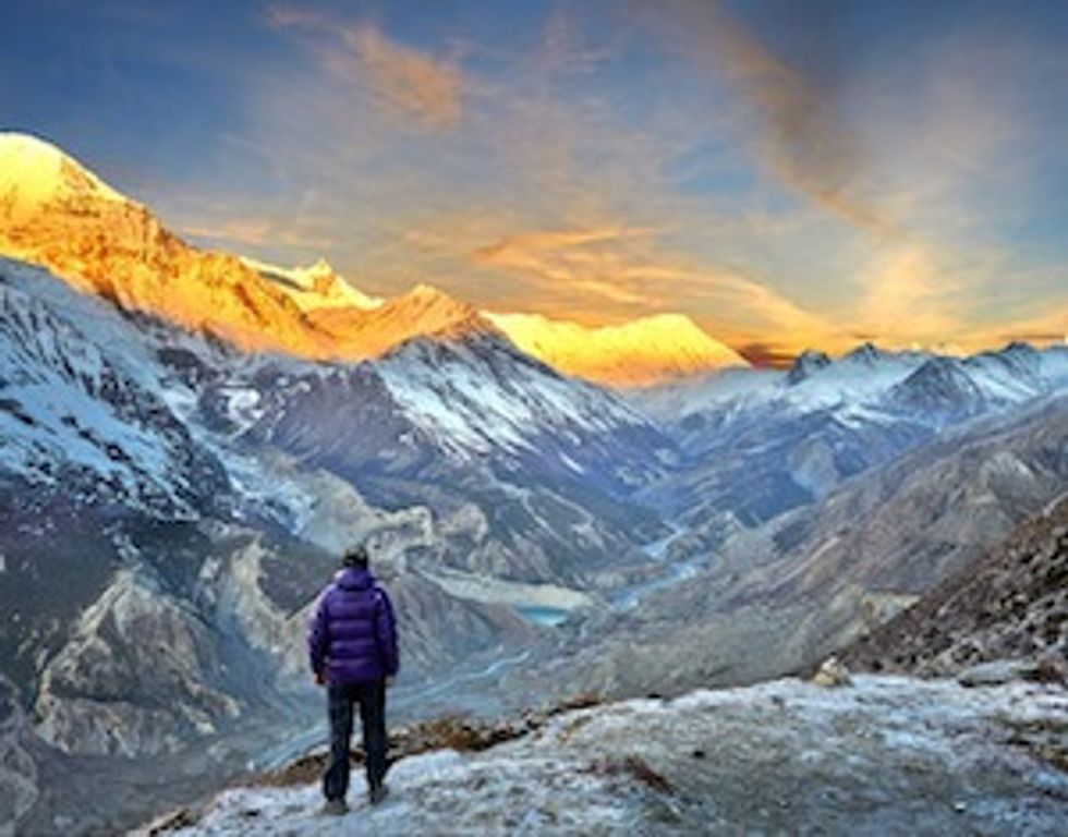 hiker in the Himalayas