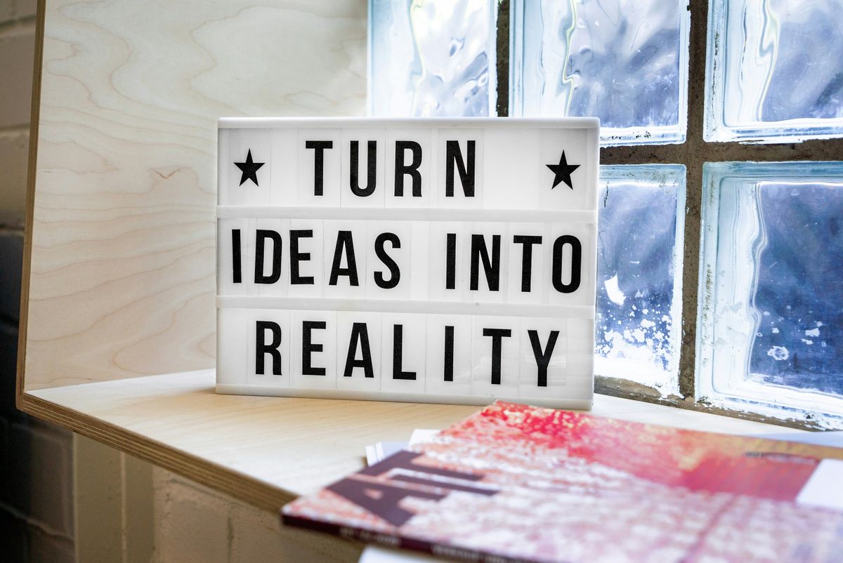 Inspirational sign in office of someone who quit their day job