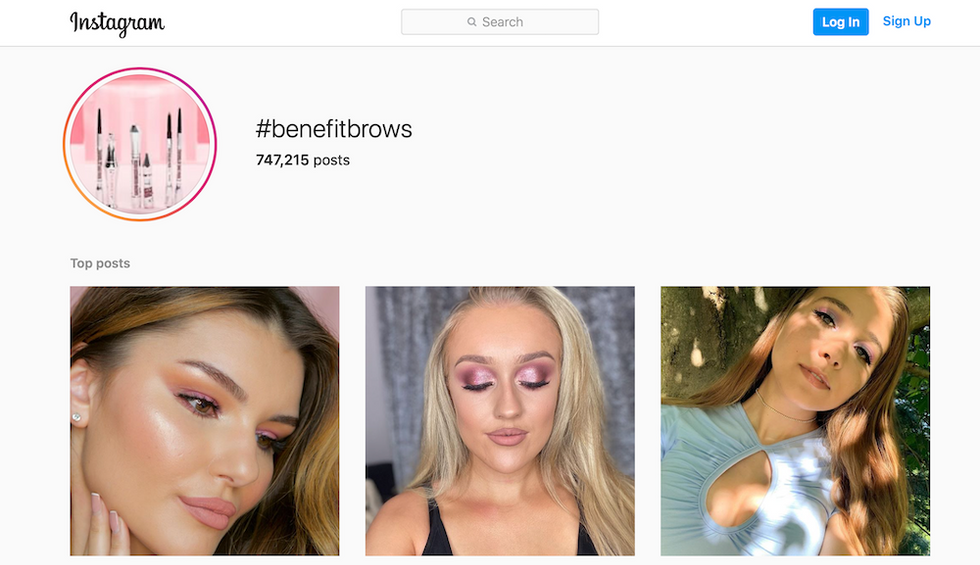 instagram benefitbrows hashtag page