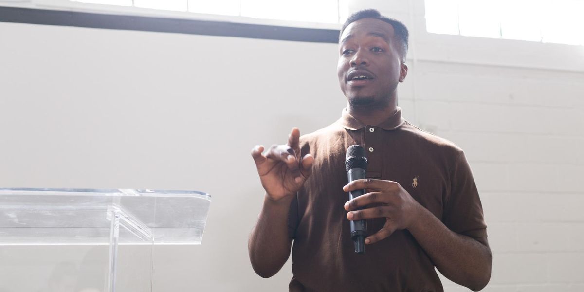 Leader addressing the public after a business crisis