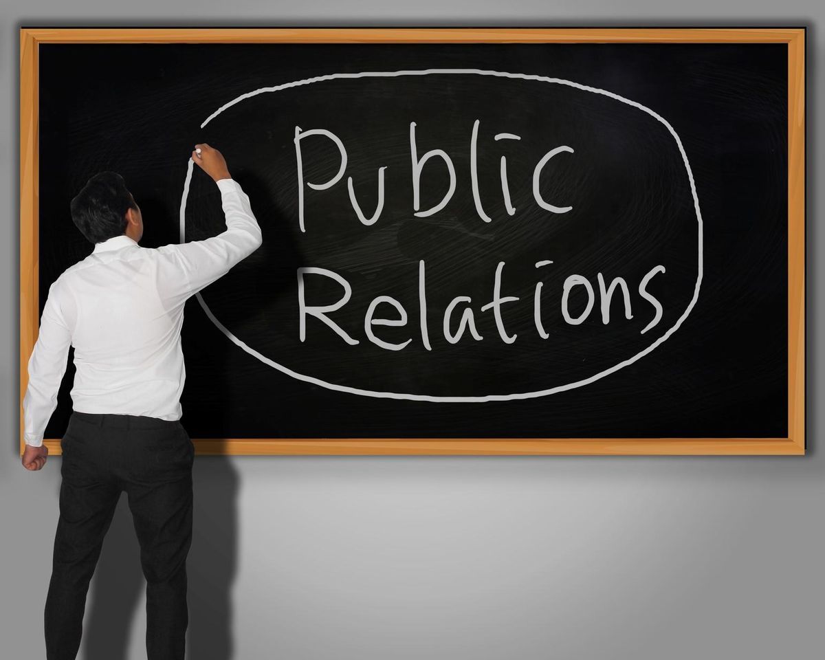 Leader teaching about public relations challenges