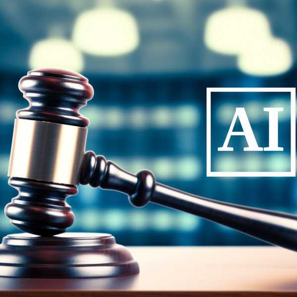 Legal and artificial intelligence concept showing how the two work together