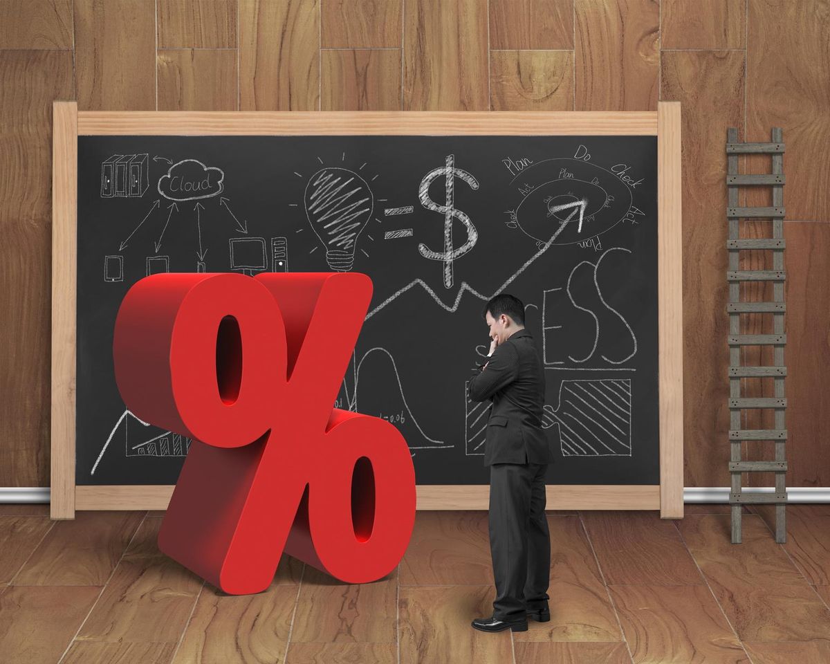 looking at red percentage sign