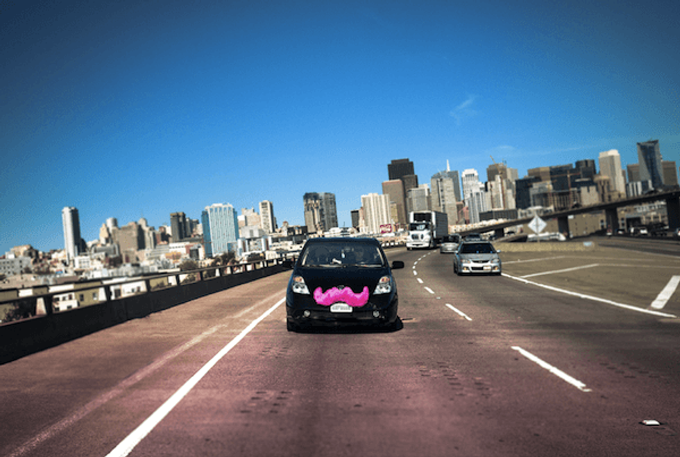 Lyft car on road