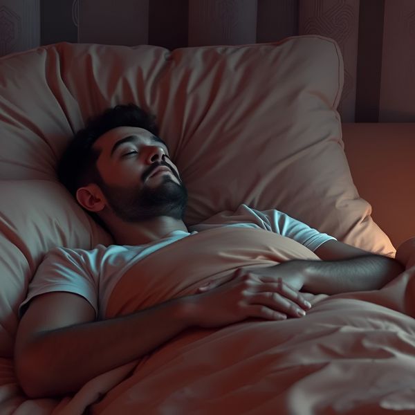 Man trying to fall asleep faster