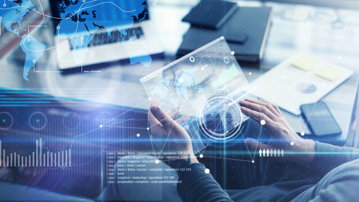 Man using AI to support business