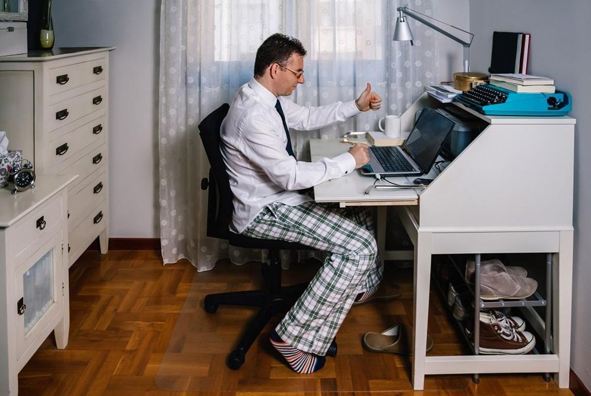 Man working from home with laptop
