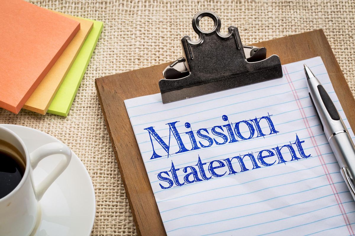 mission statement on clipboard