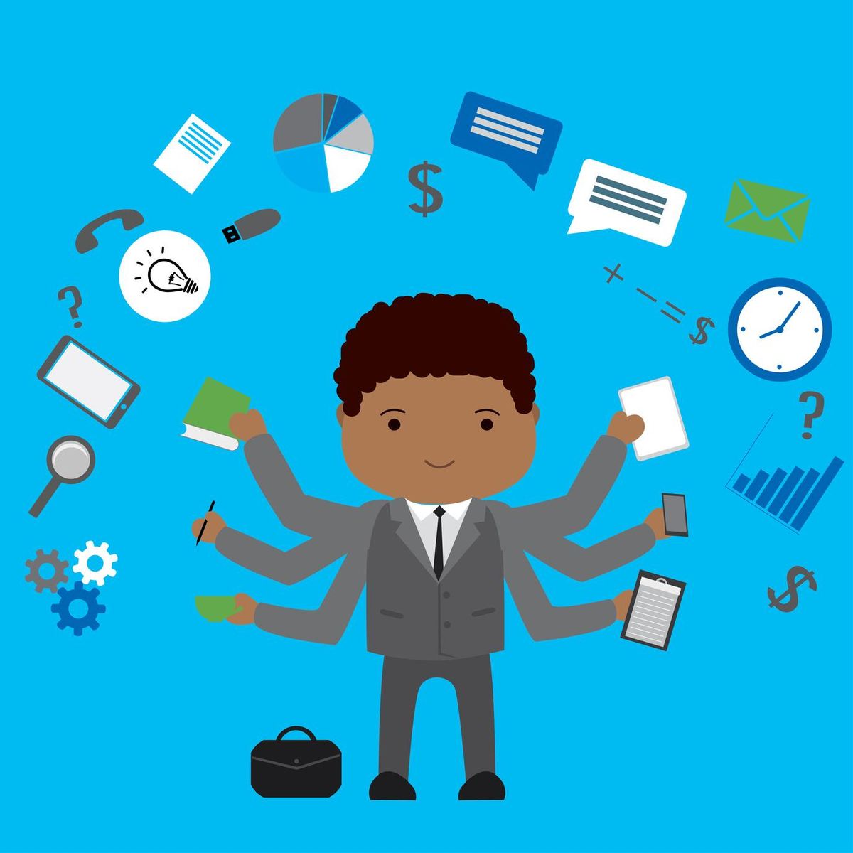 Multitasking Businessman