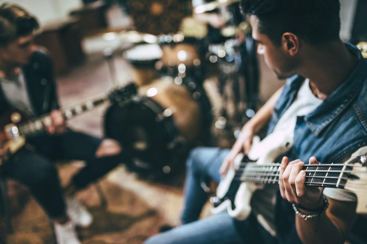 Music Band rehearsing