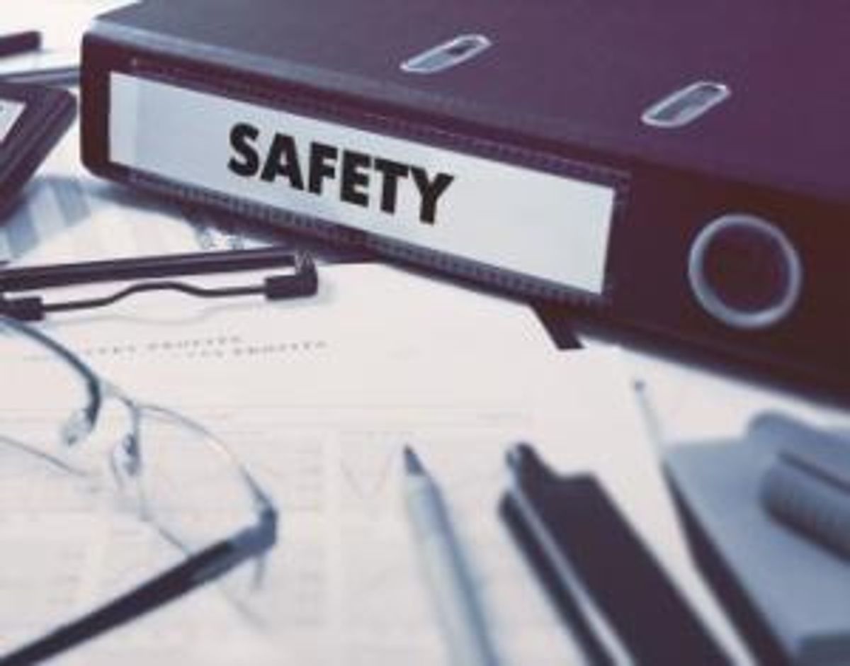 Office folder with inscription Safety.