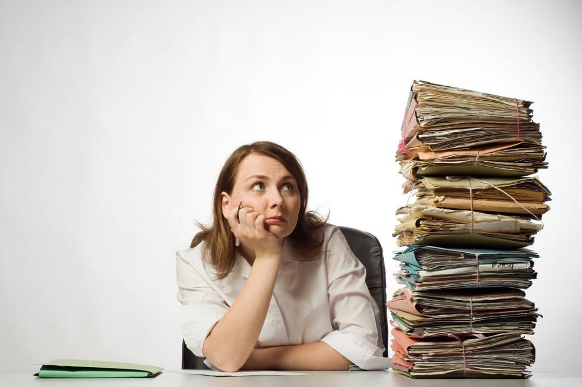 overwhelmed woman