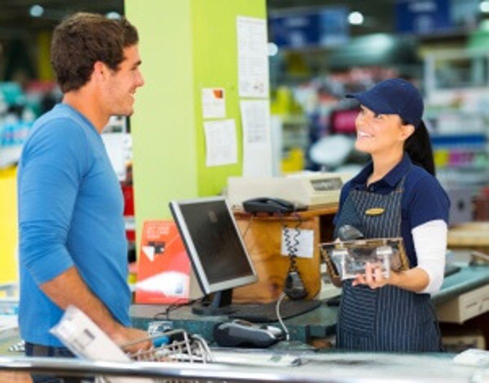 Paying at the cashier