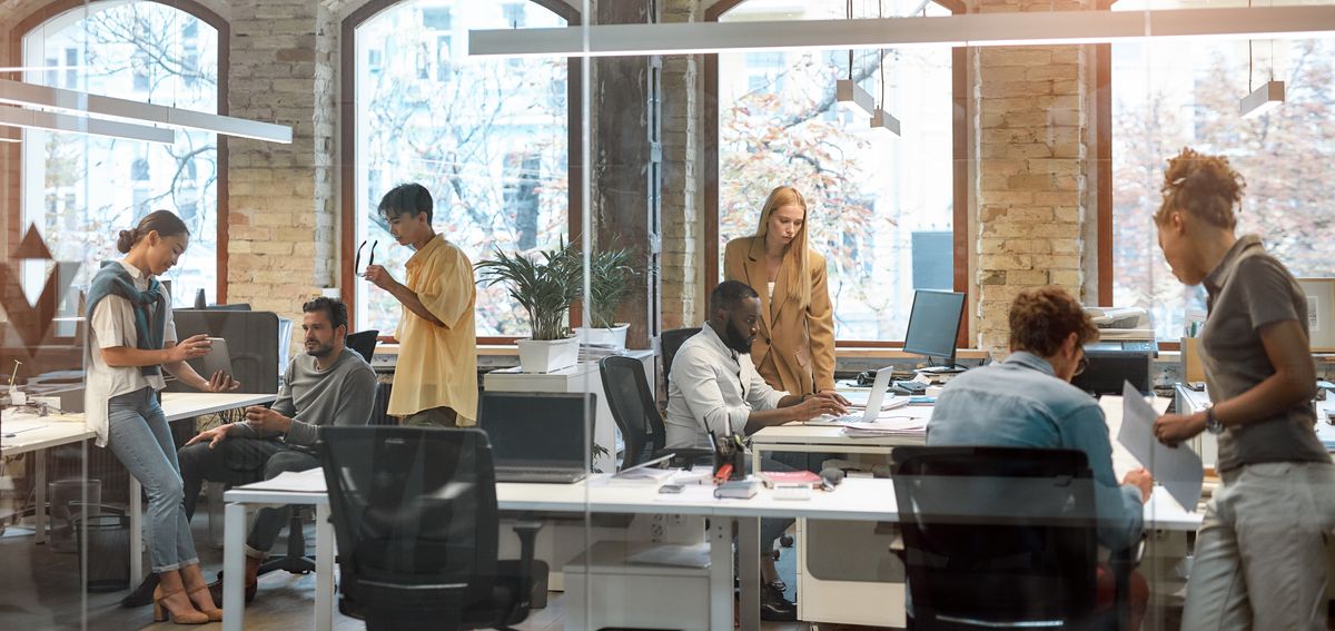 People with a work ethic collaborating 