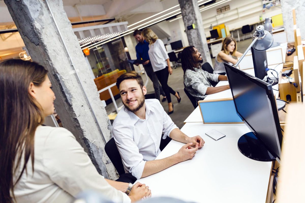 People working in modern office