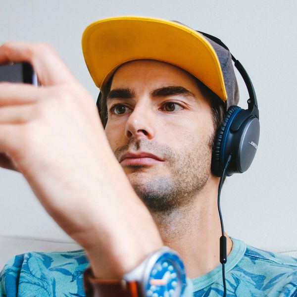 Person looking at a deepfake video